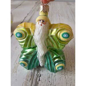 Patricia breen Santa butterfly flutterby green glitter ornament Xmas tree‎